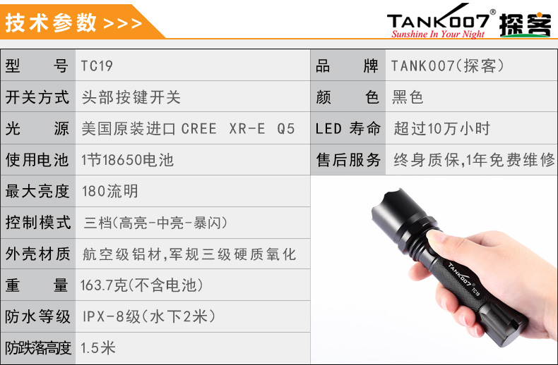 選購(gòu)強(qiáng)光手電筒什么品牌好？探客TANK007手電筒生產(chǎn)廠家